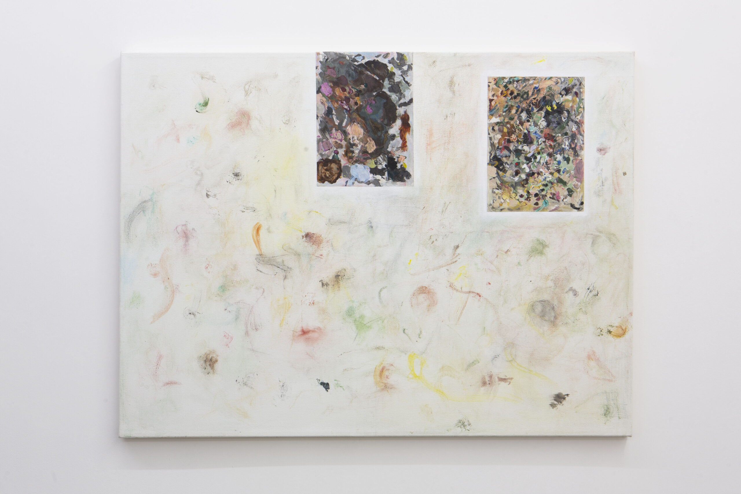Stuart Brisley: Palettes from The Museum of Ordure (2020) Acrylic on gesso on canvas 92 cm x 122 cm