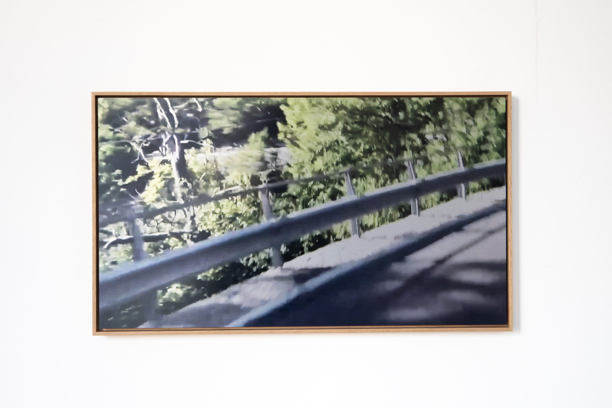 Benjamin Fitton A competitor has just disappeared, 03 (LdP) (2023) Dye sublimation on aluminium with oak frame 59 x 34cm