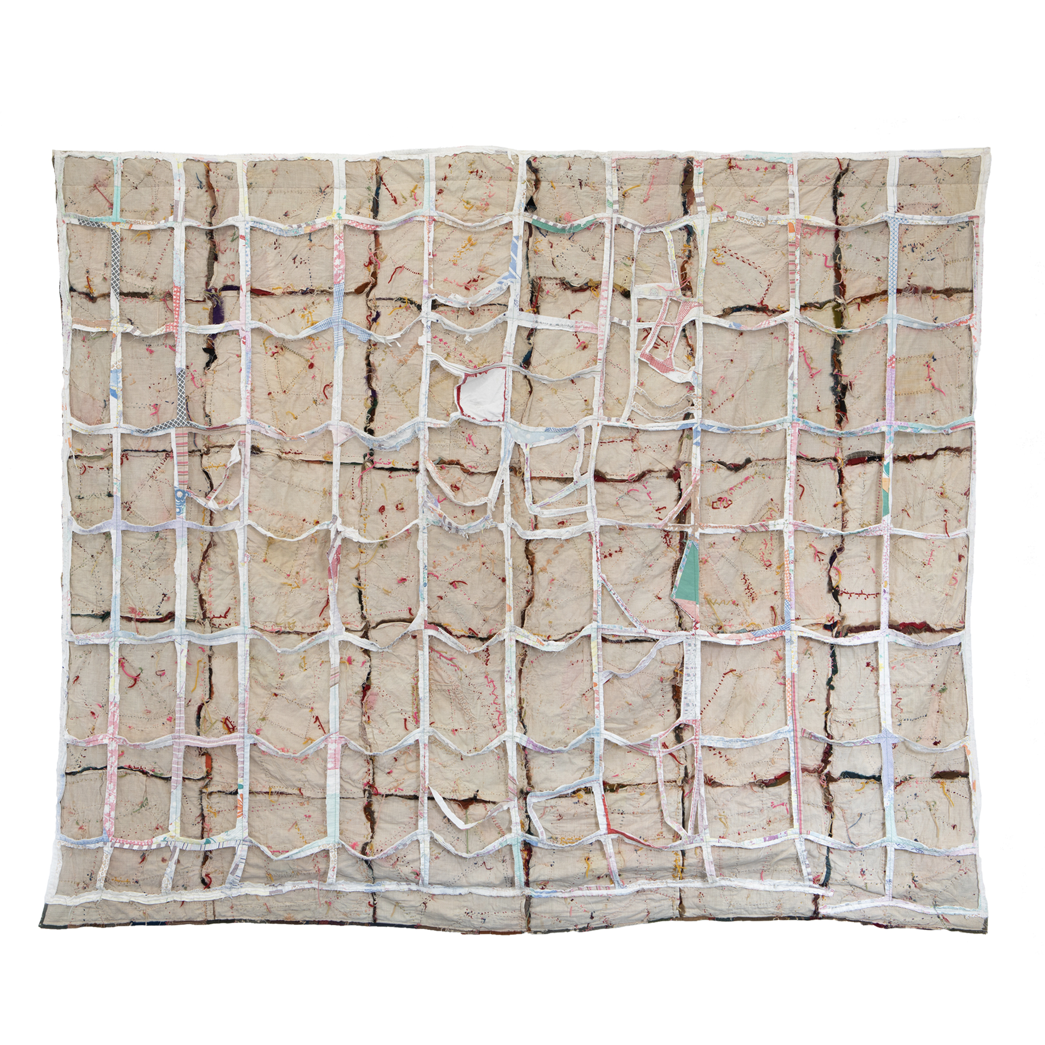 Maya Balcioglu Palimpsest (2022) Fabric, various threads. 161 x 194 cm