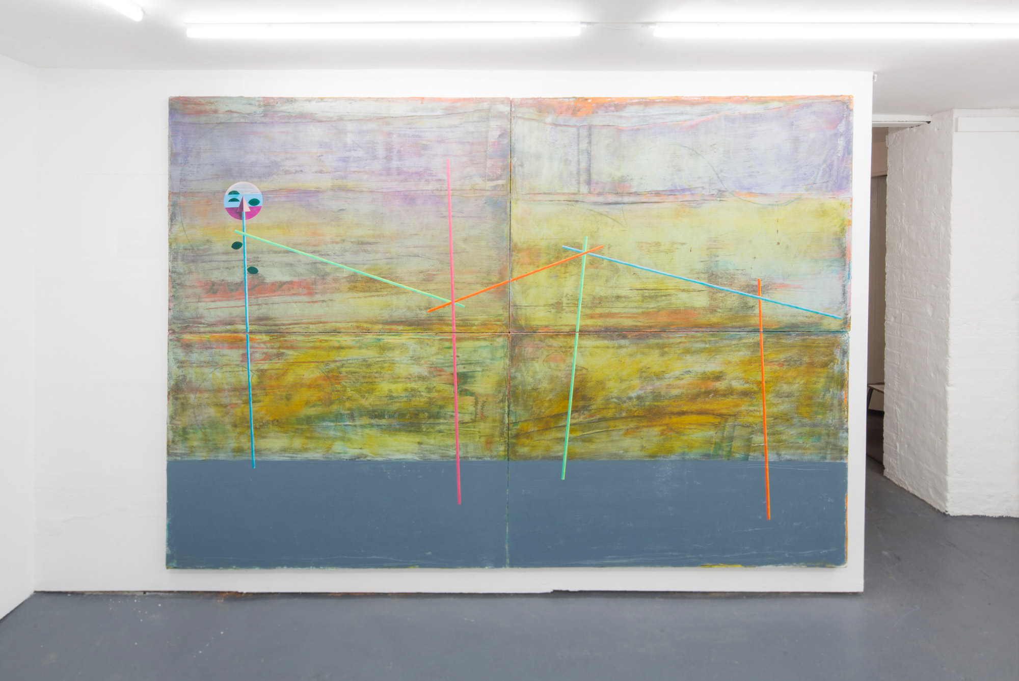 Rian Coughlan: Day’s Said (2019) Oil, oil bar and oil pastel on linen, (180cm x 260cm).