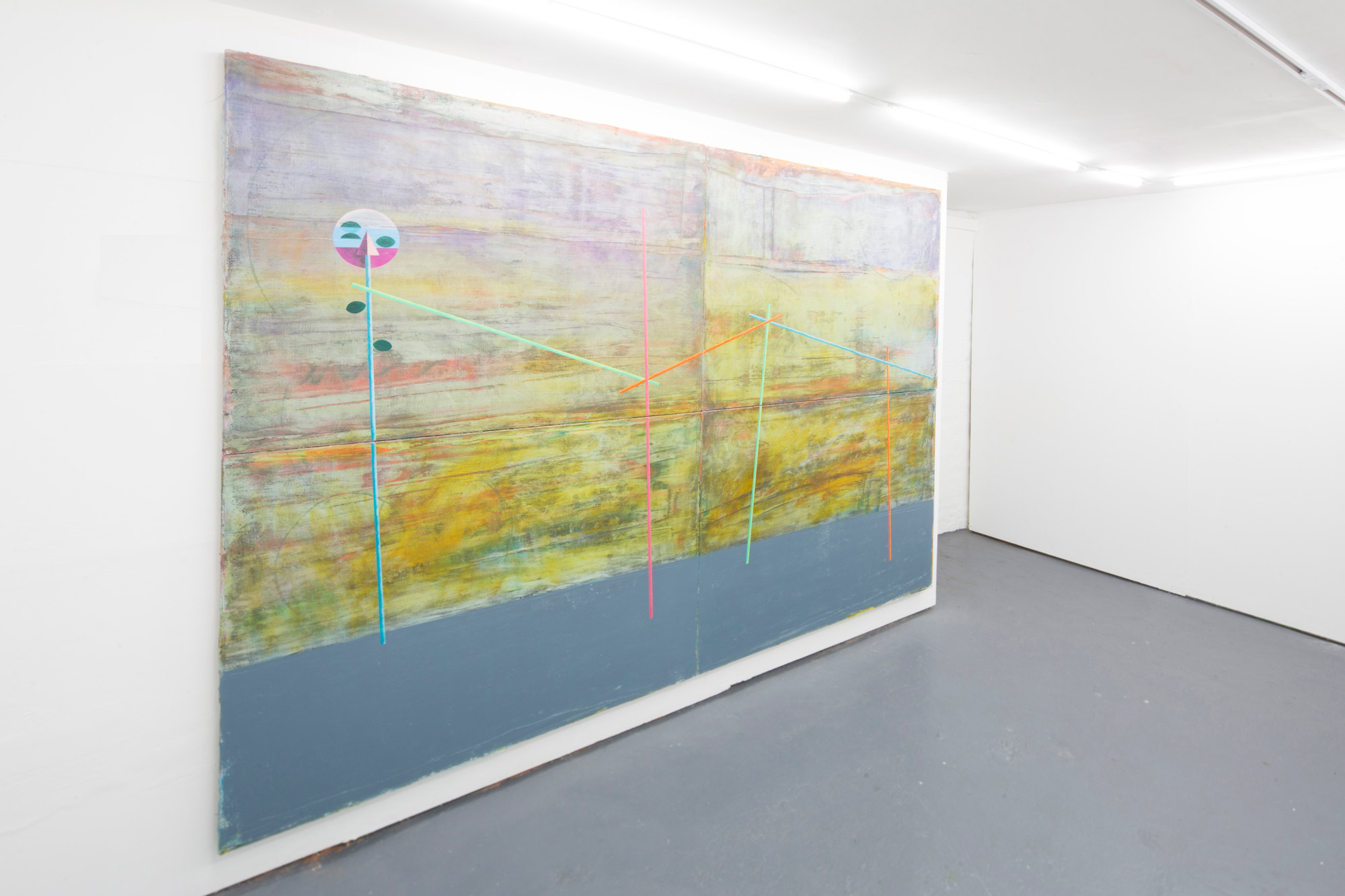 Rian Coughlan: Day’s Said (2019) Oil, oil bar and oil pastel on linen, (180cm x 260cm).