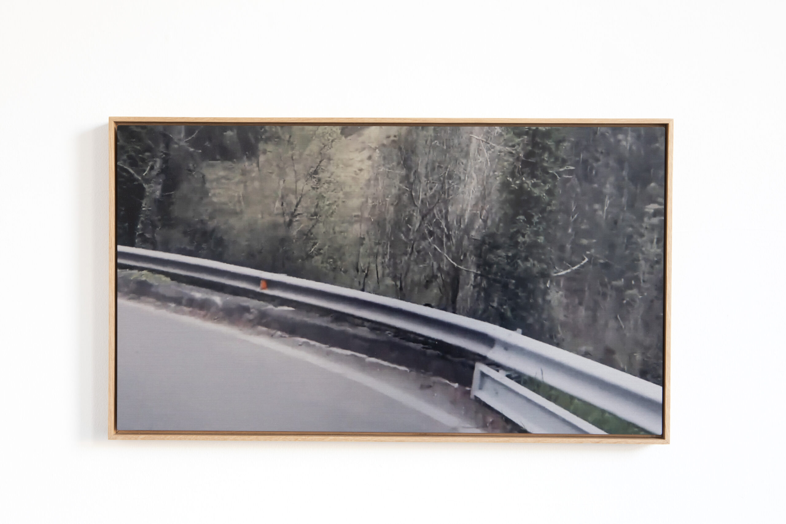 Benjamin Fitton 'A competitor has just disappeared, 02 (LH) (2023) Dye sublimation on aluminium with oak frame 59 x 34cm