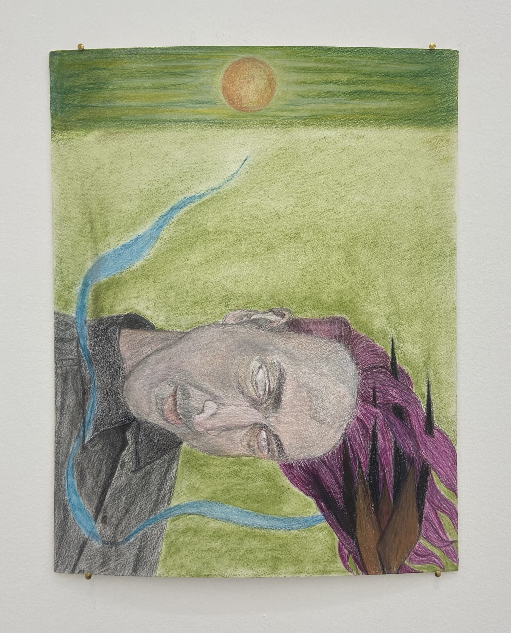 Kiarash Khazaei Hell-Bent (2022) Colour pencil on cardboard, 29.7 x 42 cm.