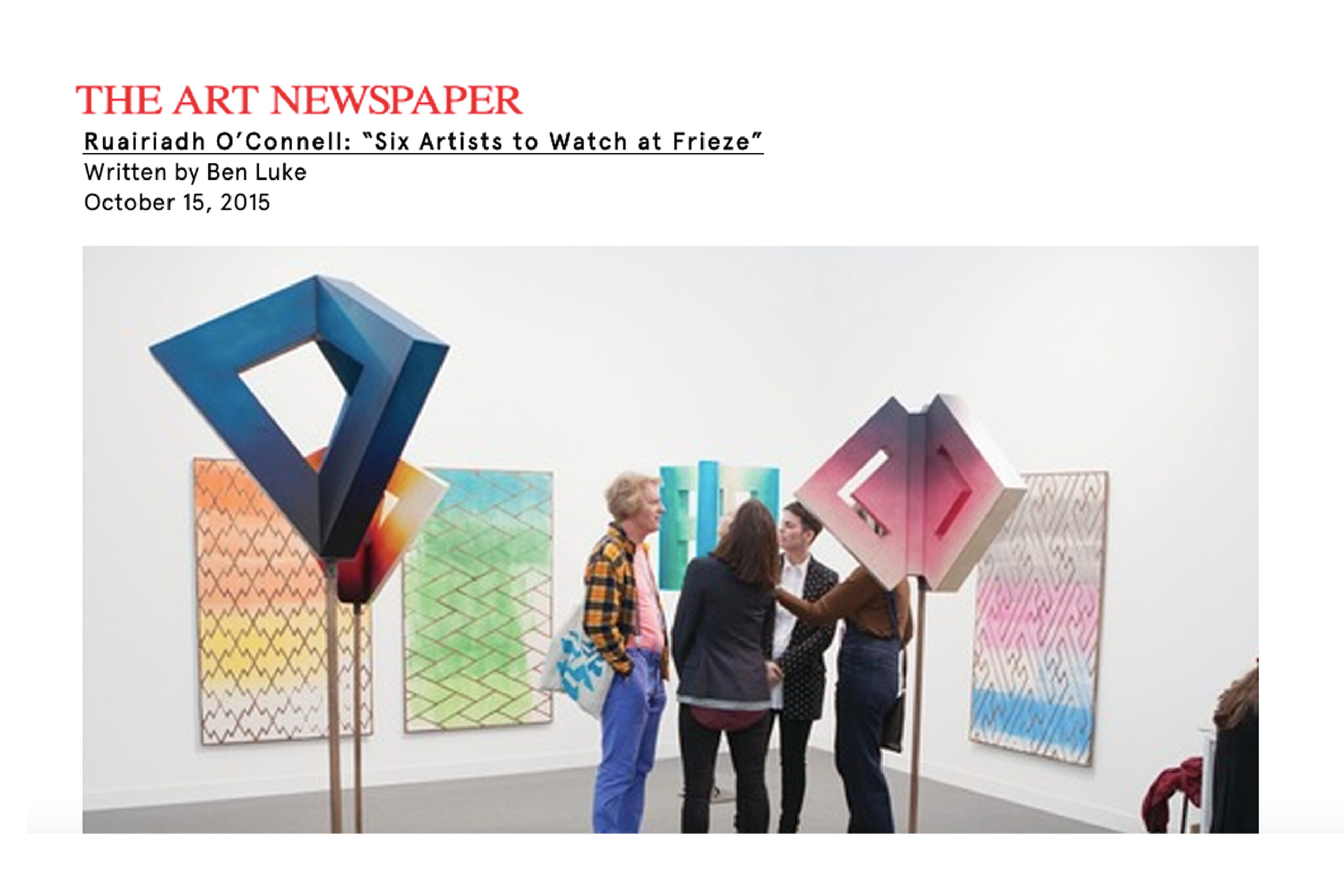 Six artists to watch at Frieze Art News paper